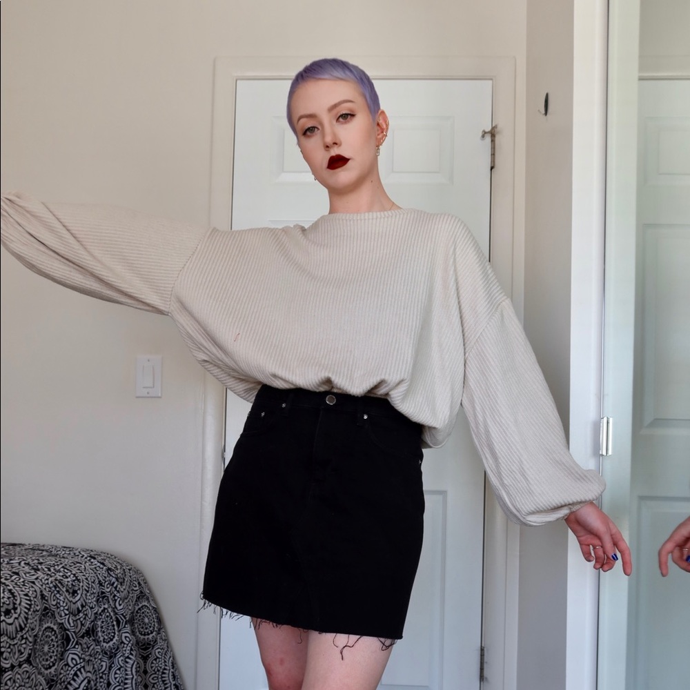 Beige ribbed sweater